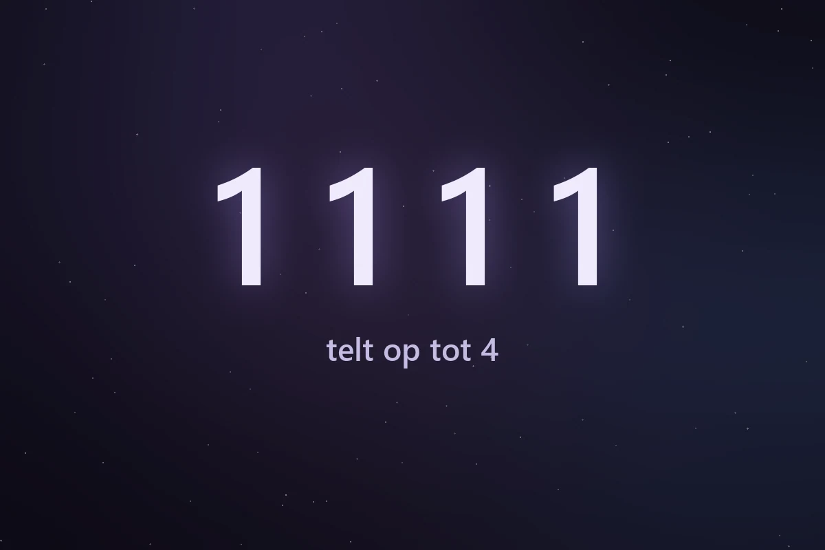 De cijferreeks 1111, die in de numerologie optelt tot 4